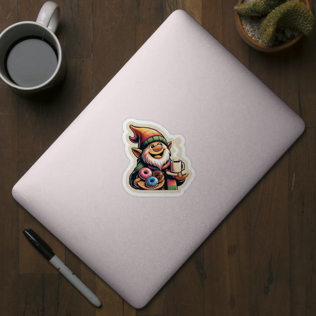 Coffee and Donut Gnome by Donut Duster Designs